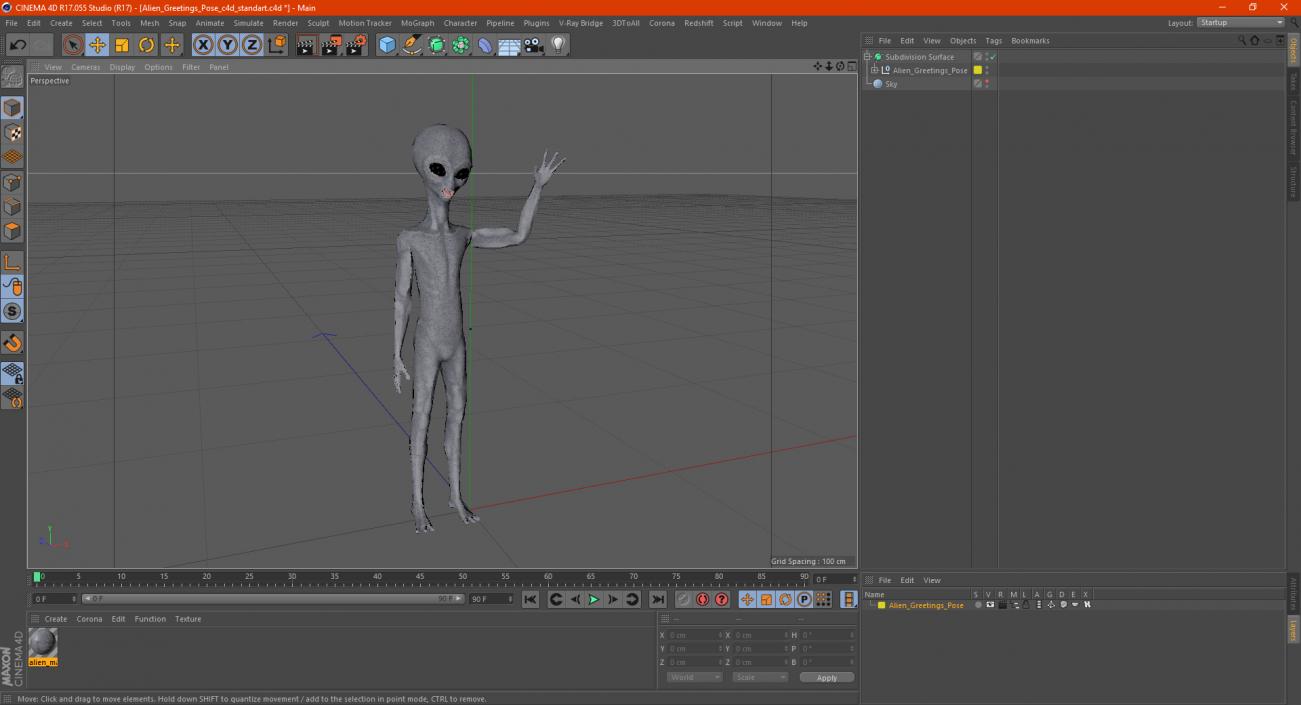 3D model Alien Greetings Pose