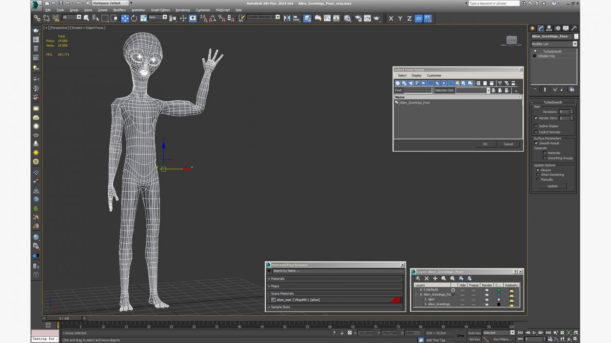 3D model Alien Greetings Pose