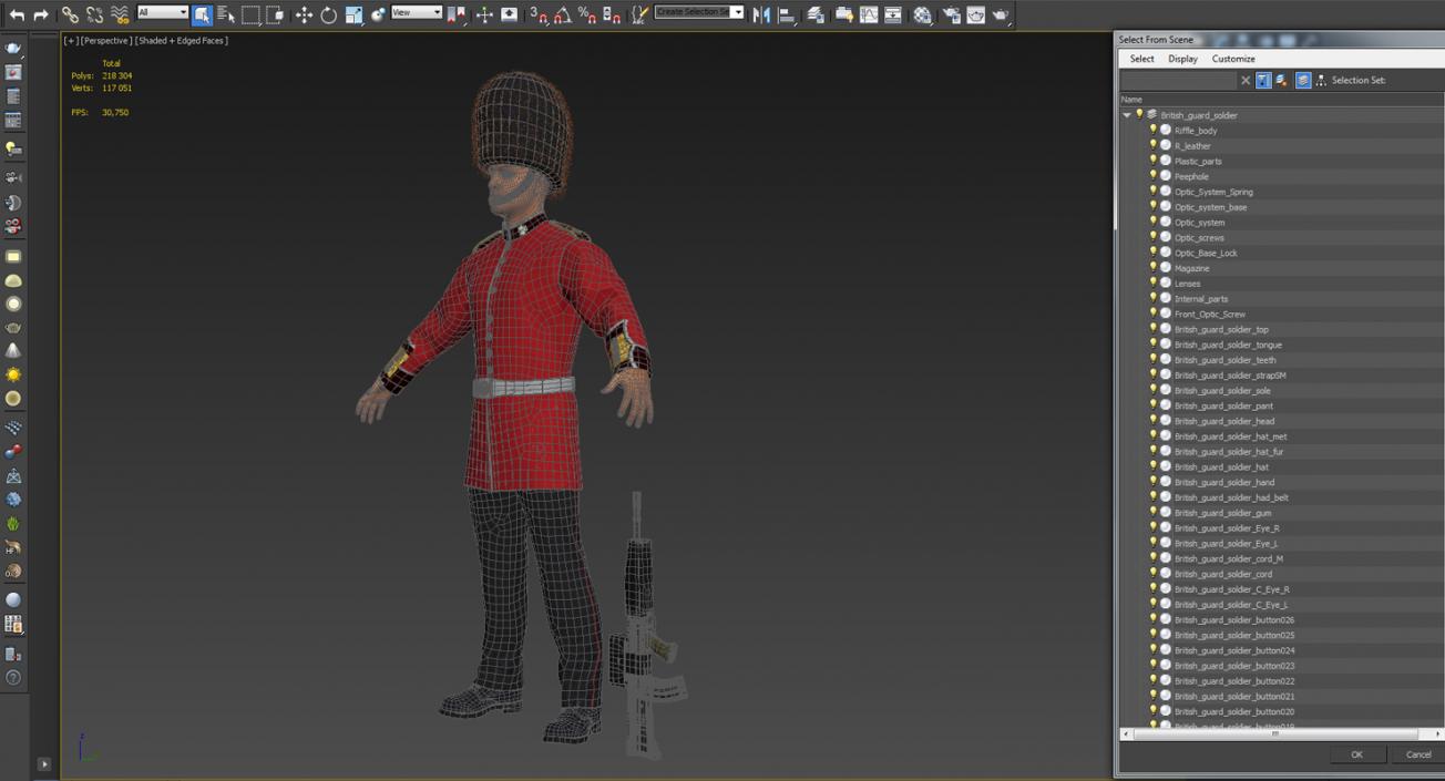 British Royal Guard Soldier 3D