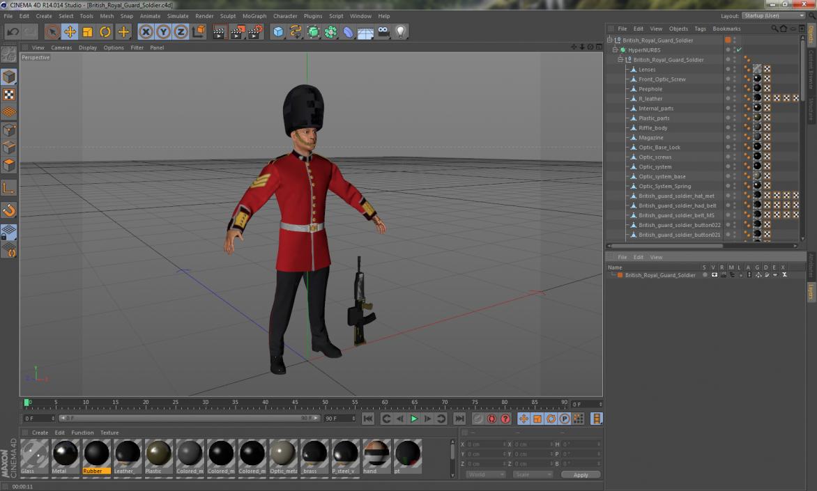 British Royal Guard Soldier 3D