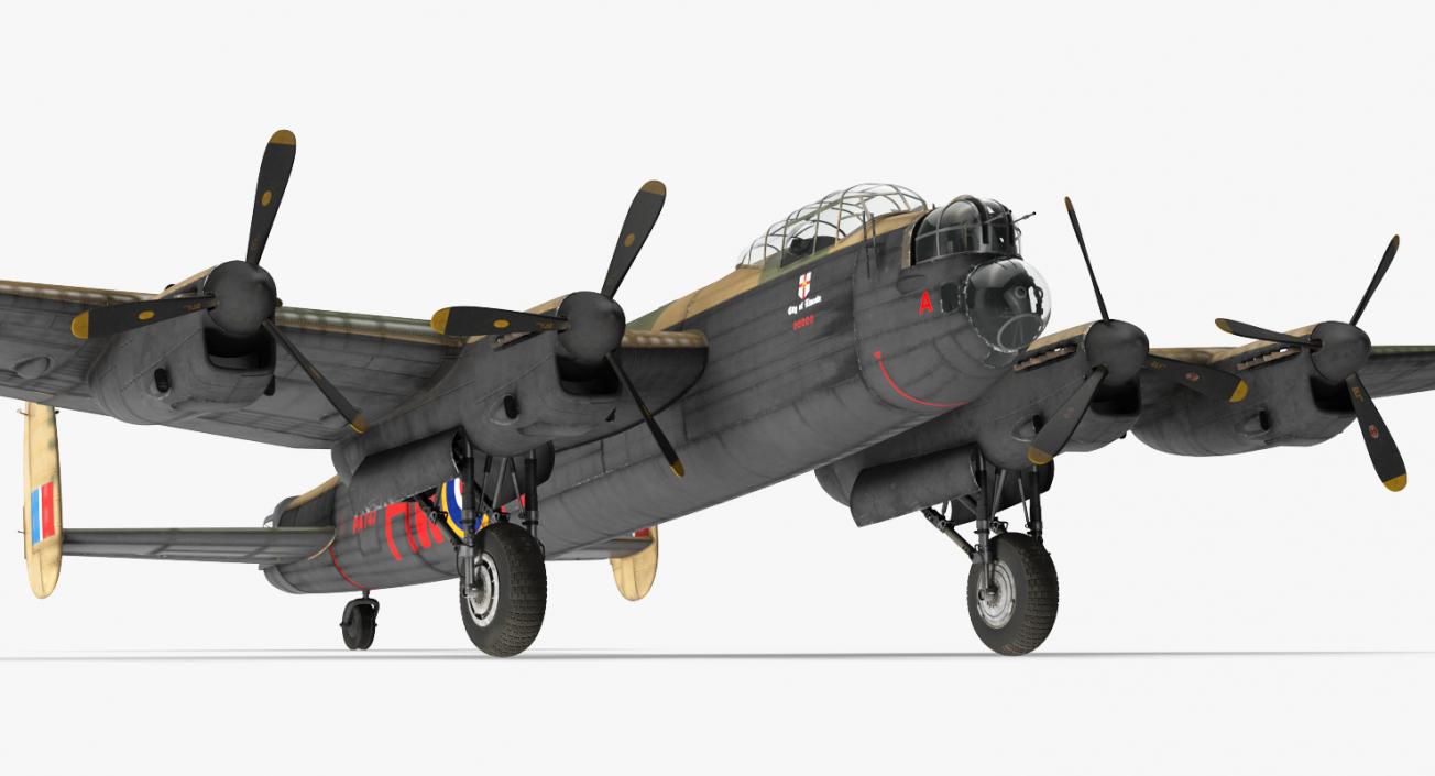 3D model British Heavy Bomber Avro Lancaster WWII