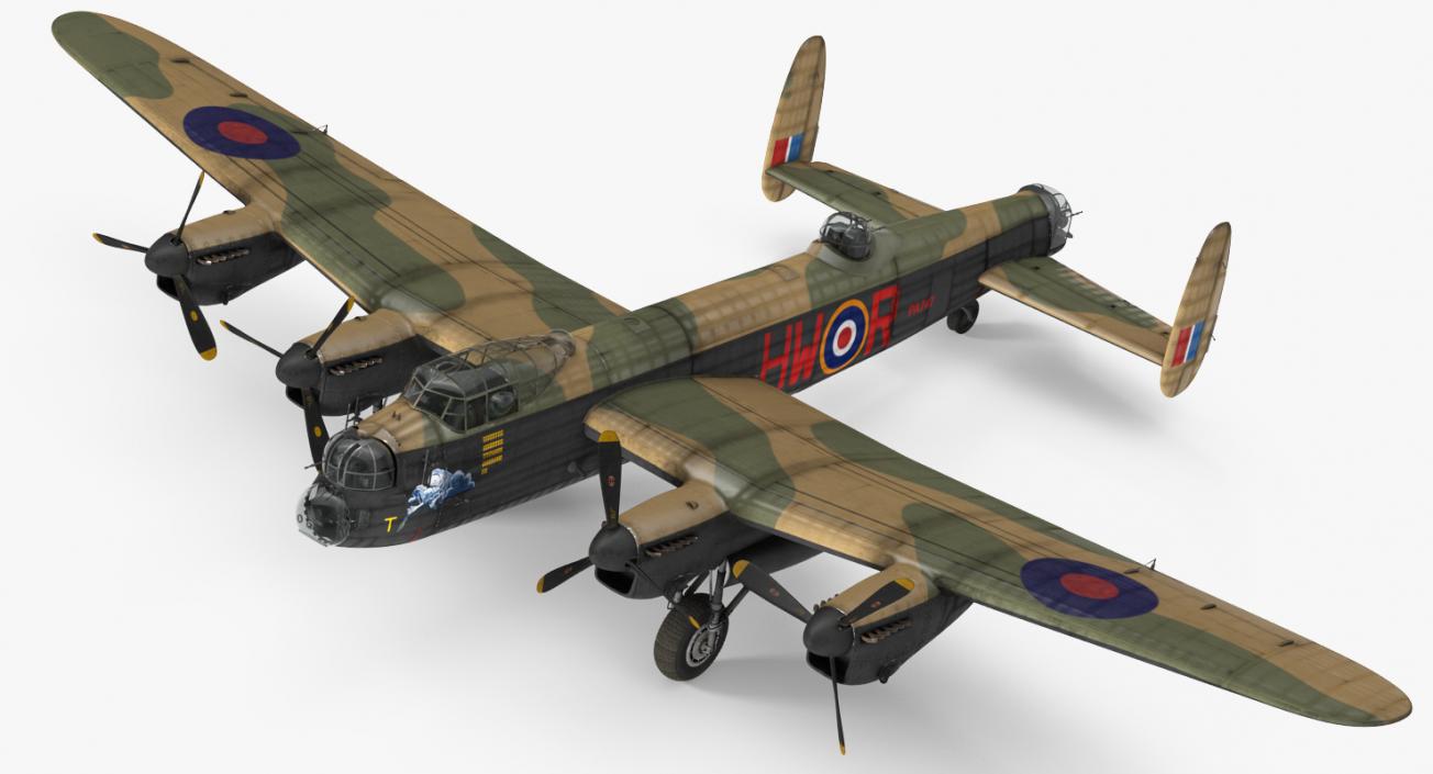 3D model British Heavy Bomber Avro Lancaster WWII