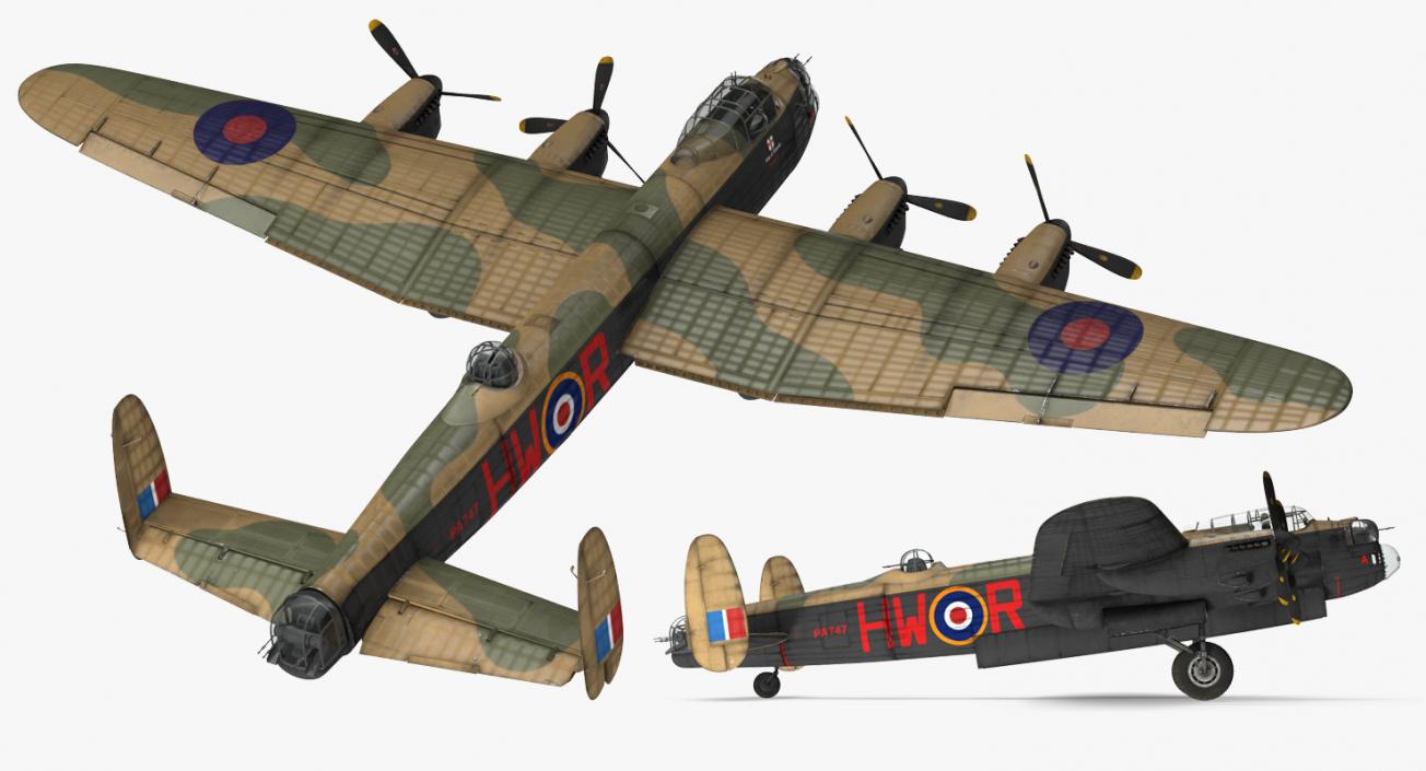 3D model British Heavy Bomber Avro Lancaster WWII