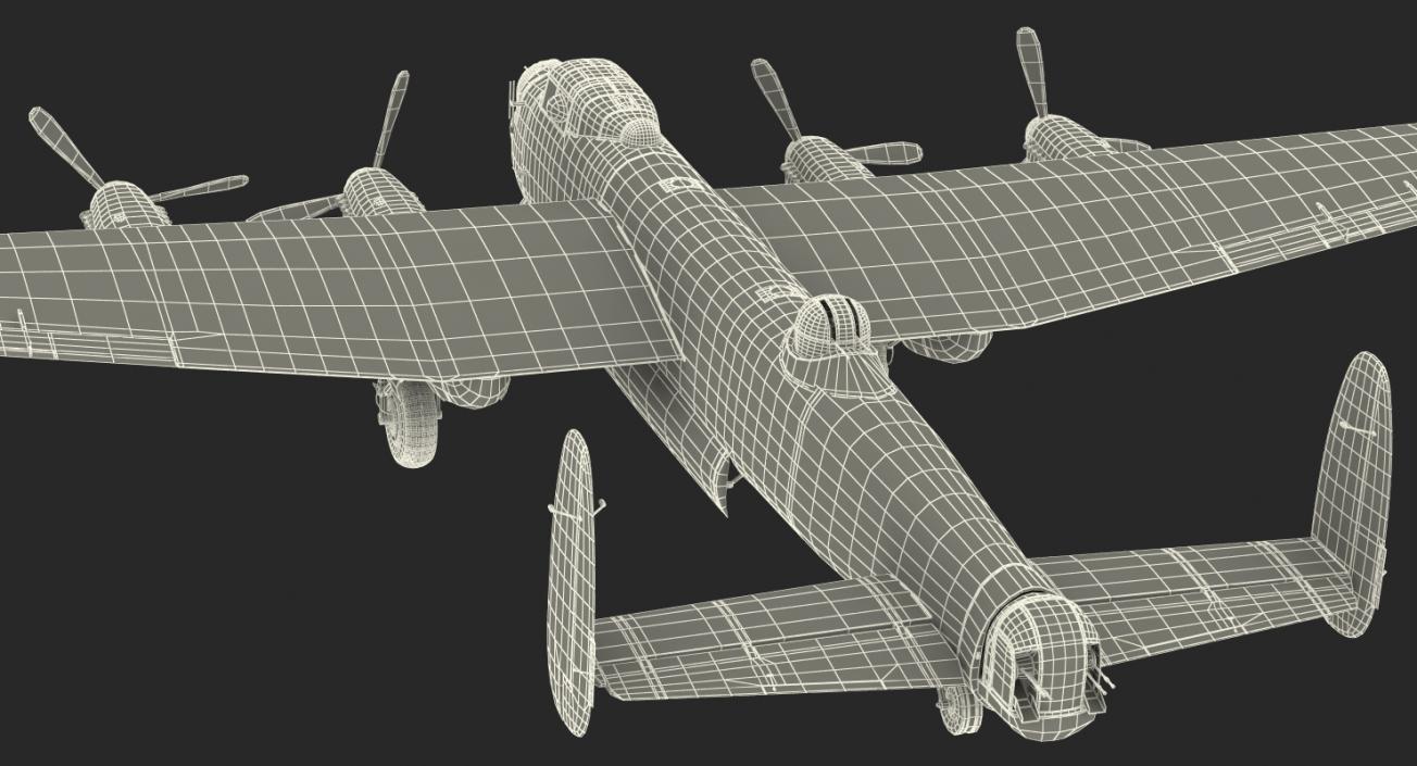 3D model British Heavy Bomber Avro Lancaster WWII