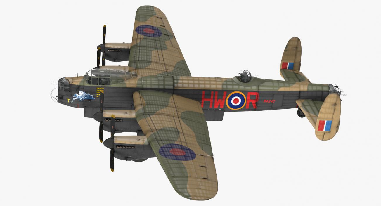 3D model British Heavy Bomber Avro Lancaster WWII