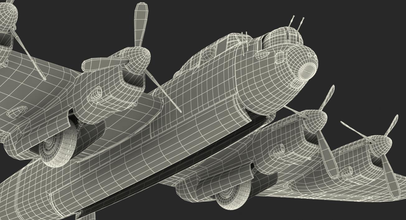 3D model British Heavy Bomber Avro Lancaster WWII