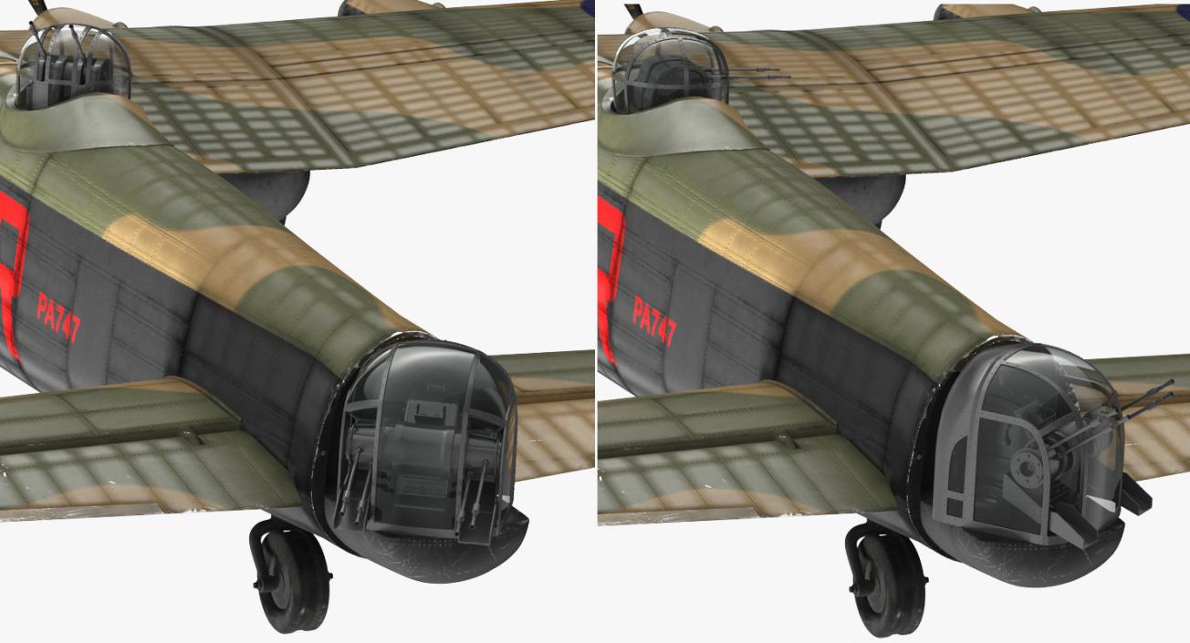 3D model British Heavy Bomber Avro Lancaster WWII