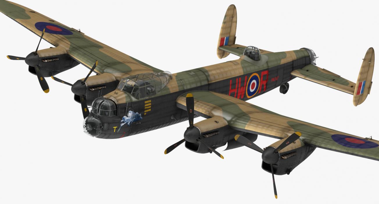 3D model British Heavy Bomber Avro Lancaster WWII