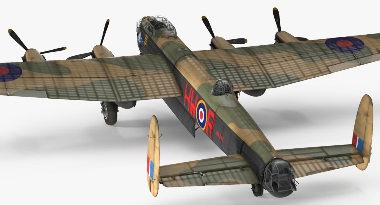 3D model British Heavy Bomber Avro Lancaster WWII