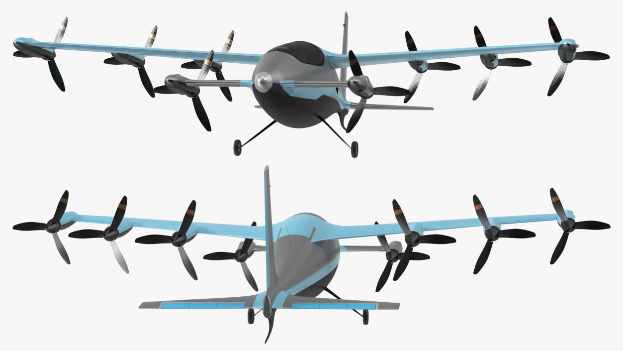 Electric Air Taxi Blue 3D