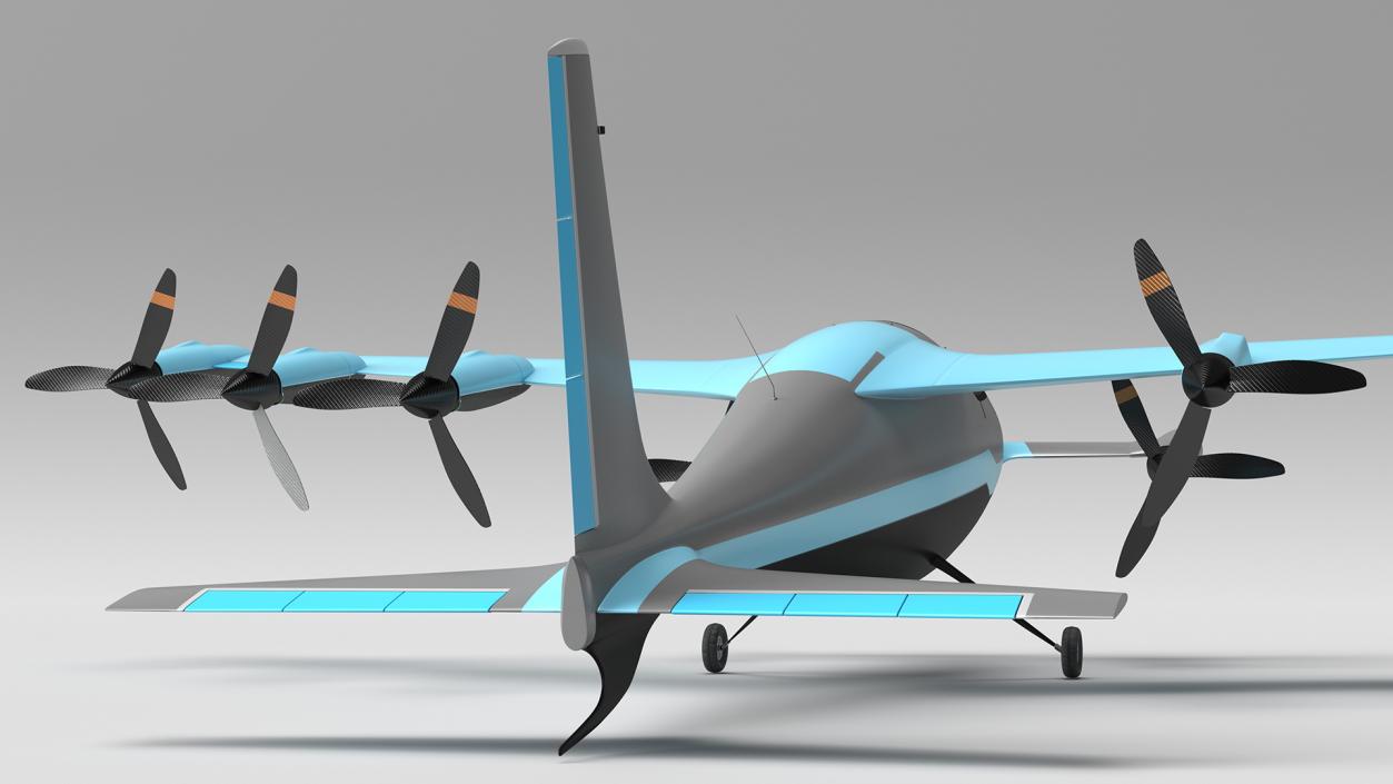 Electric Air Taxi Blue 3D