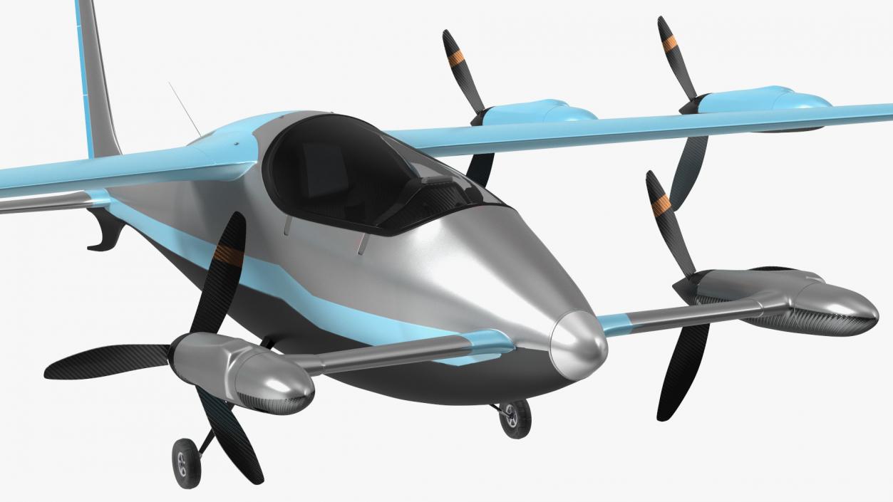 Electric Air Taxi Blue 3D