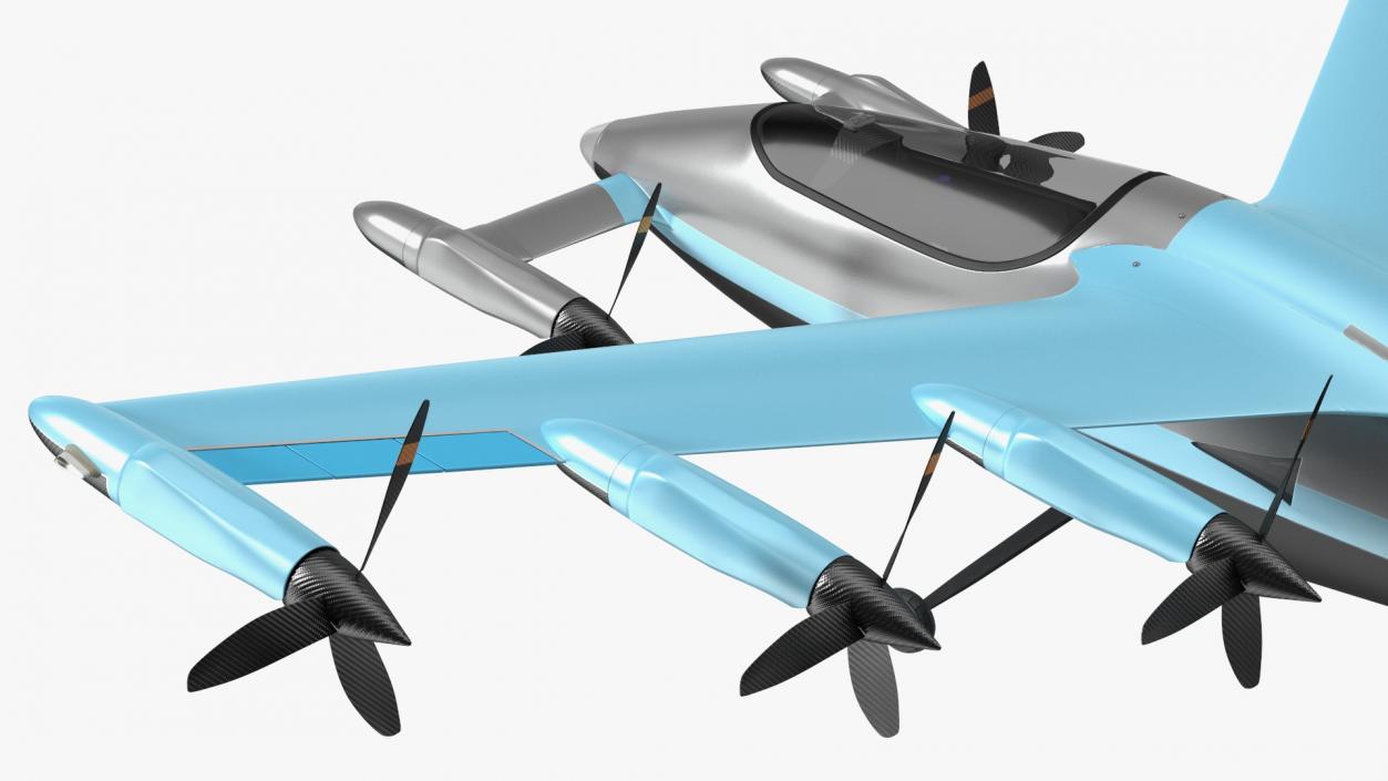 Electric Air Taxi Blue 3D