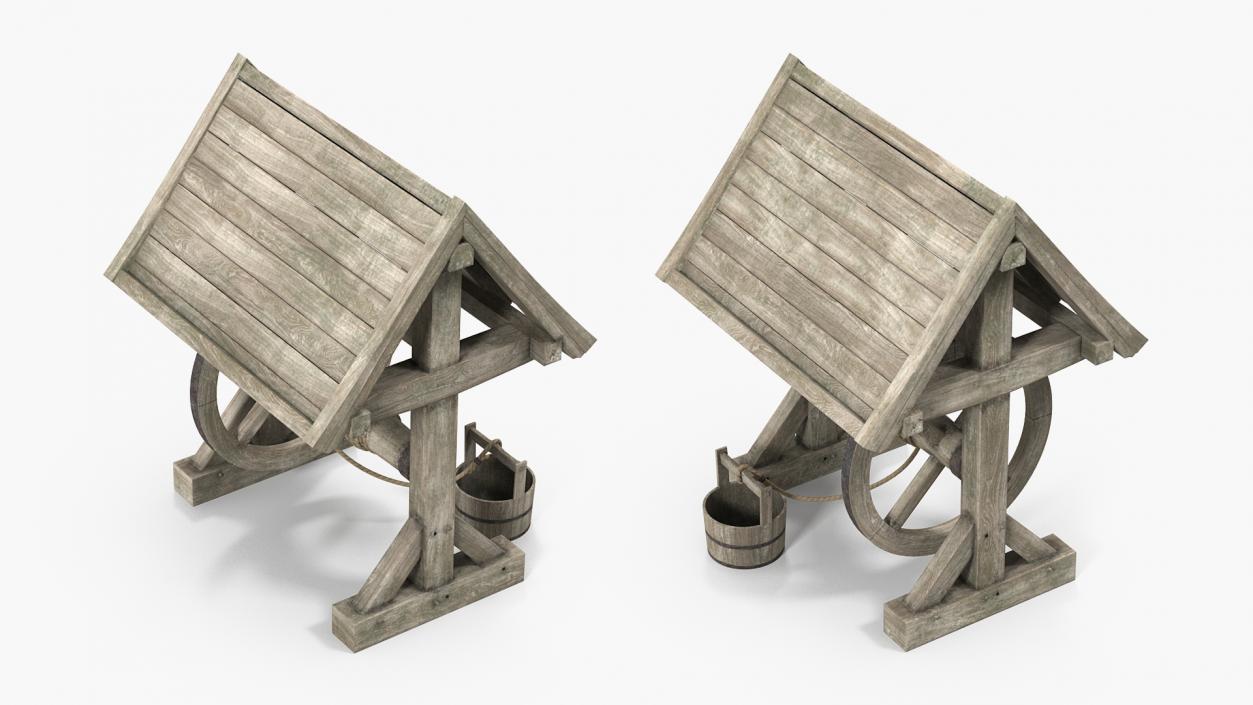 Wooden Water Well 3D