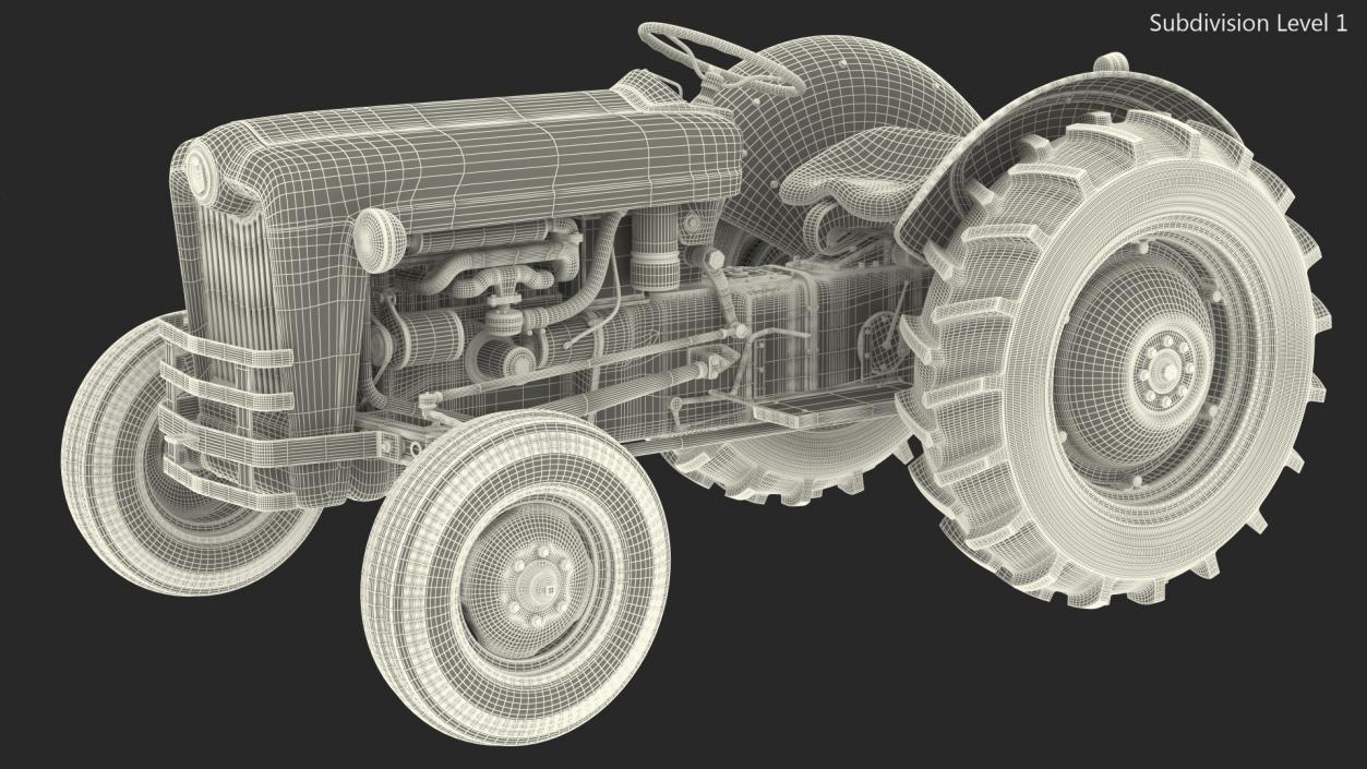 Restored Vintage Tractor 3D model