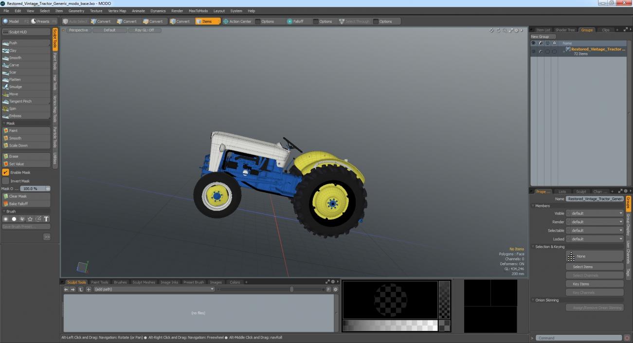 Restored Vintage Tractor 3D model