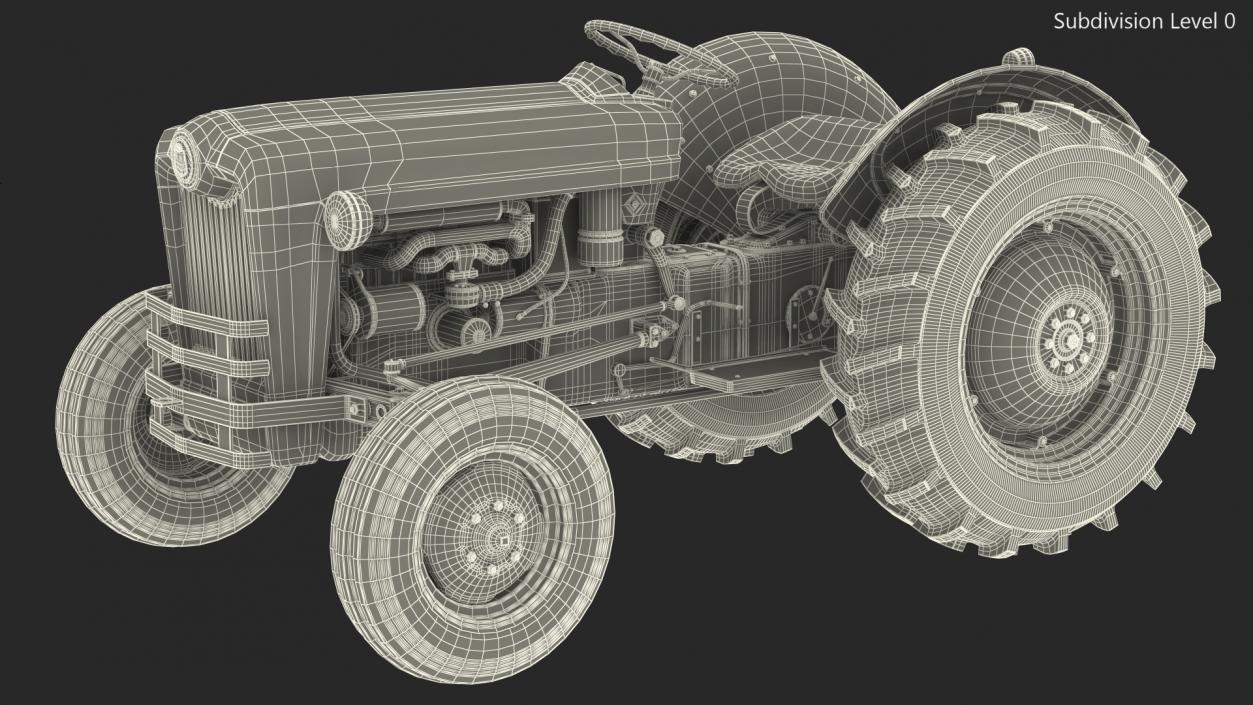 Restored Vintage Tractor 3D model