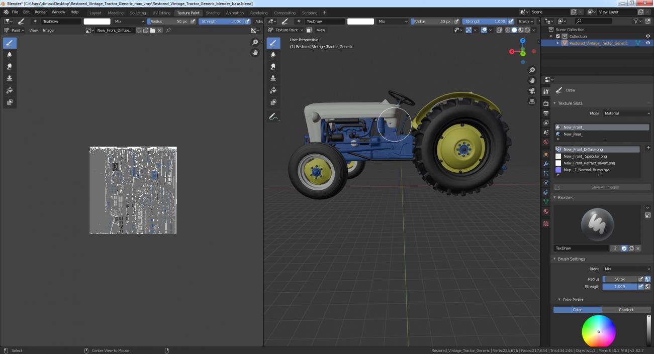 Restored Vintage Tractor 3D model