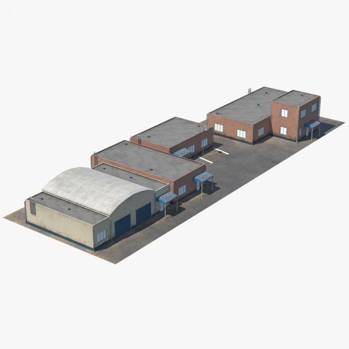 3D Factory Buildings Set