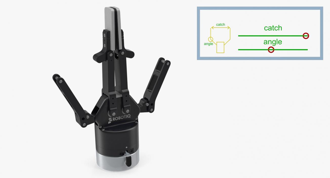 Robotiq Two Finger Robot Gripper Rigged 3D model