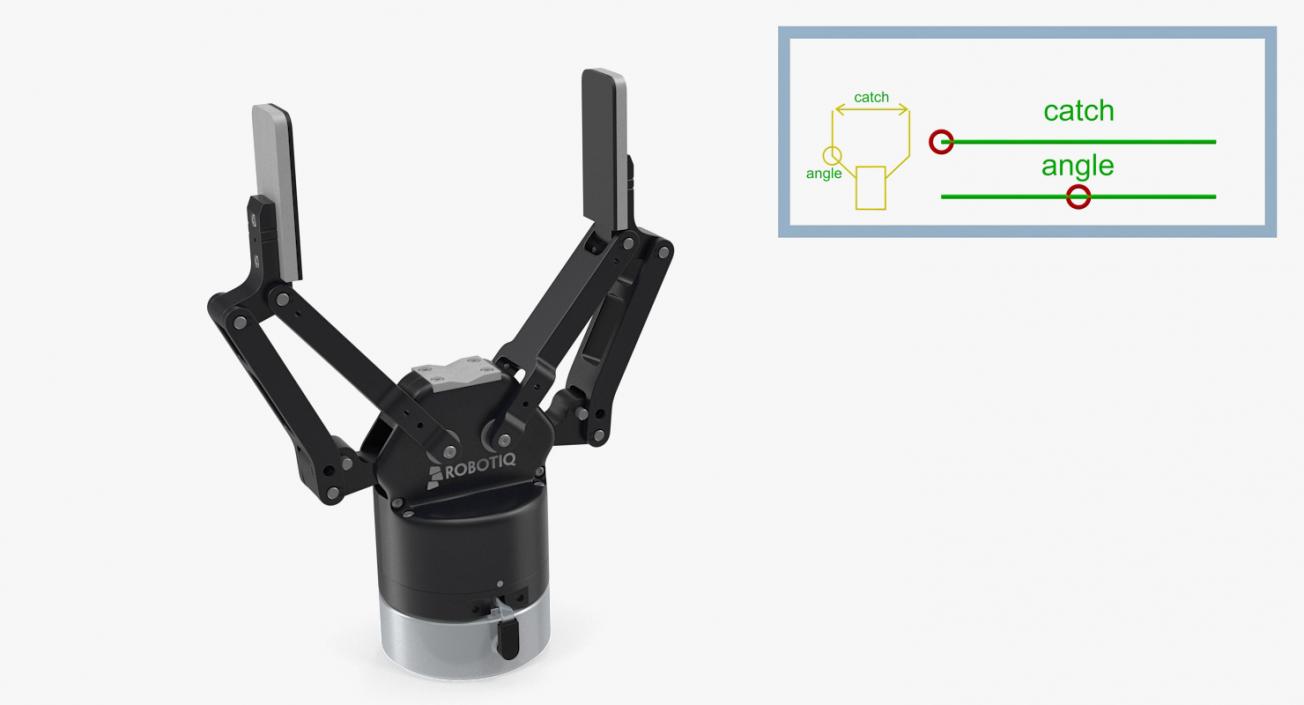 Robotiq Two Finger Robot Gripper Rigged 3D model