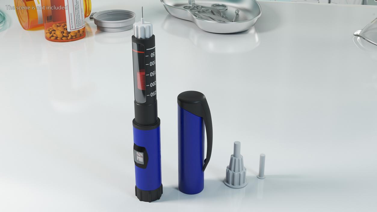 3D Smart Insulin Pen 250ml Blue model