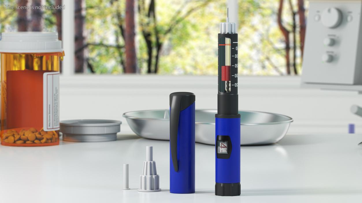 3D Smart Insulin Pen 250ml Blue model