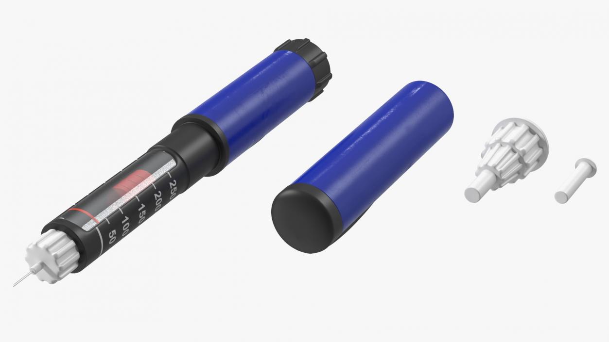 3D Smart Insulin Pen 250ml Blue model