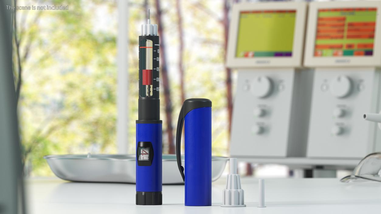 3D Smart Insulin Pen 250ml Blue model