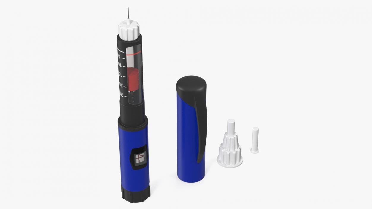 3D Smart Insulin Pen 250ml Blue model