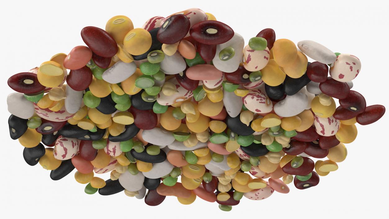 3D Pile of Mixed Legume Beans