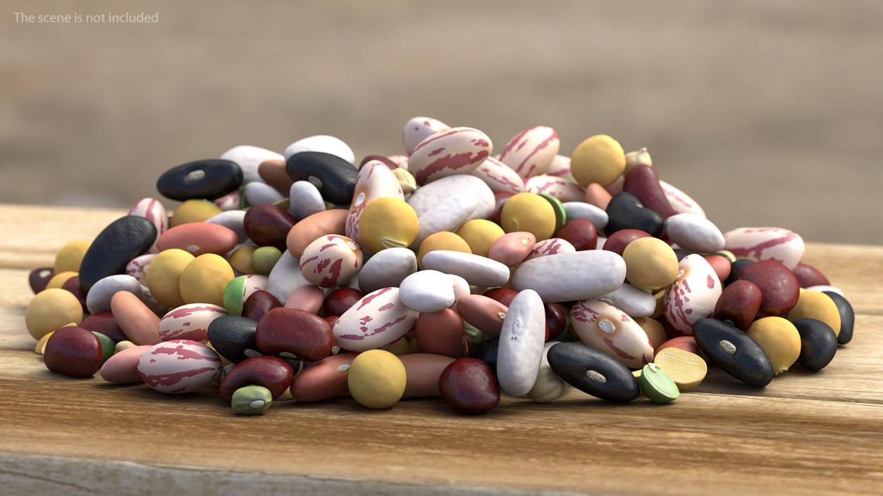 3D Pile of Mixed Legume Beans