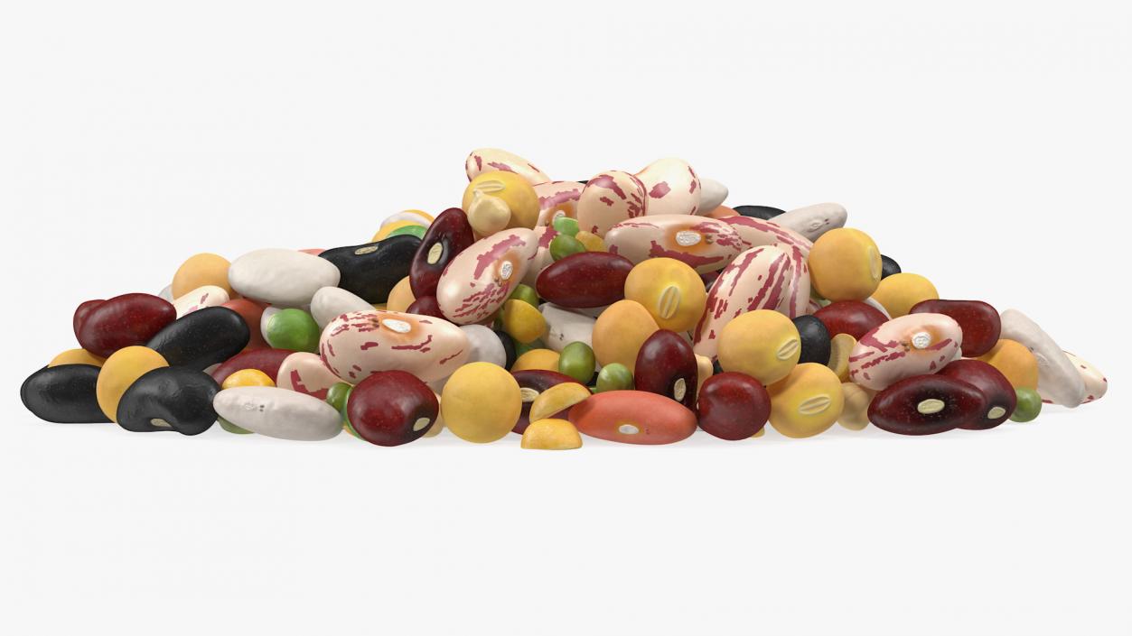 3D Pile of Mixed Legume Beans