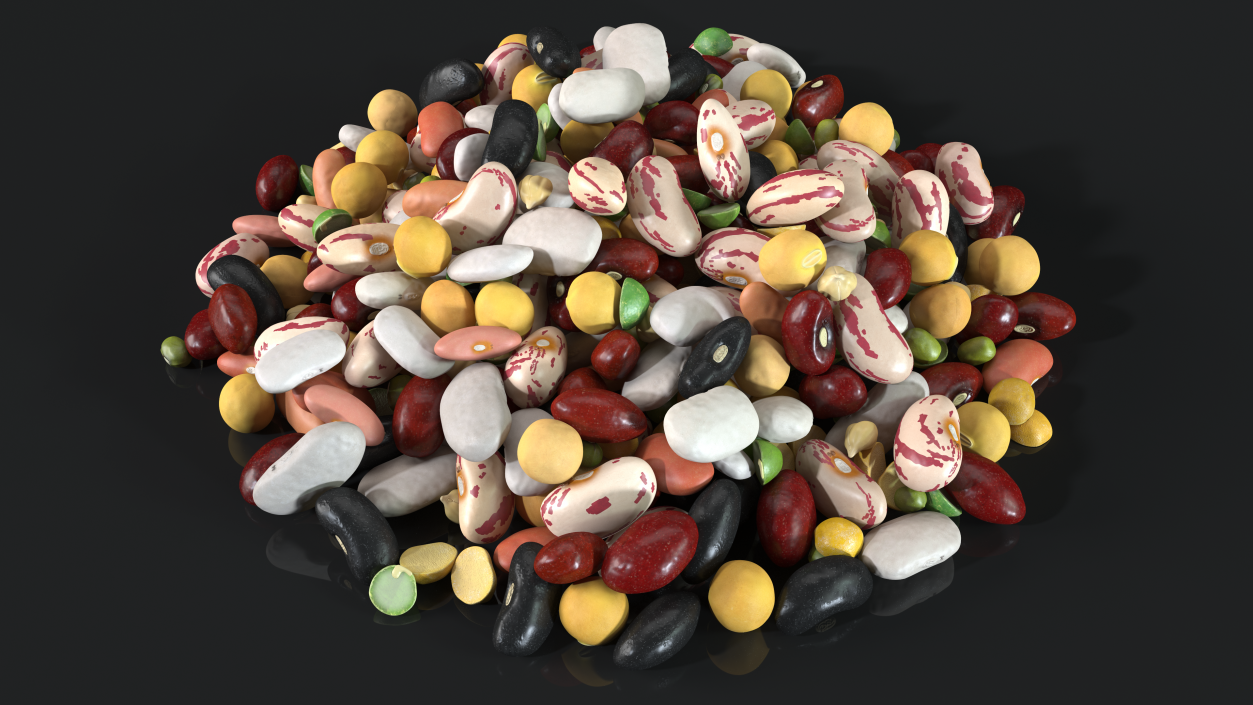 3D Pile of Mixed Legume Beans