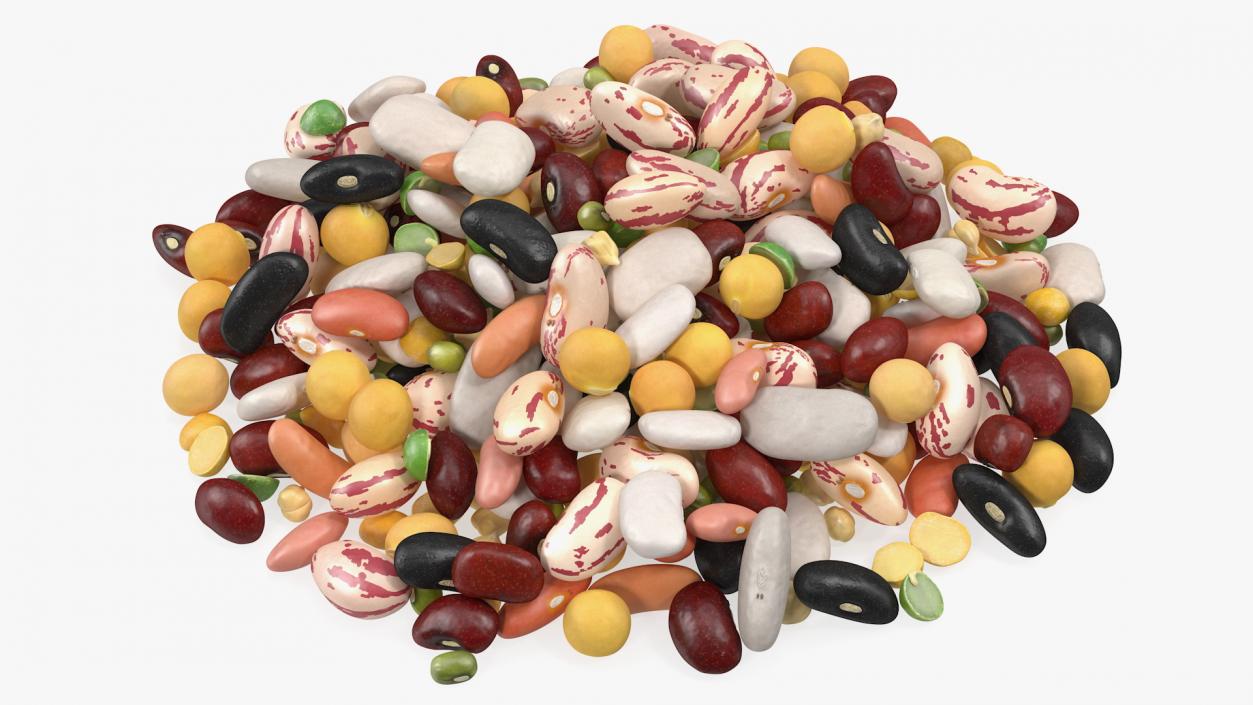 3D Pile of Mixed Legume Beans