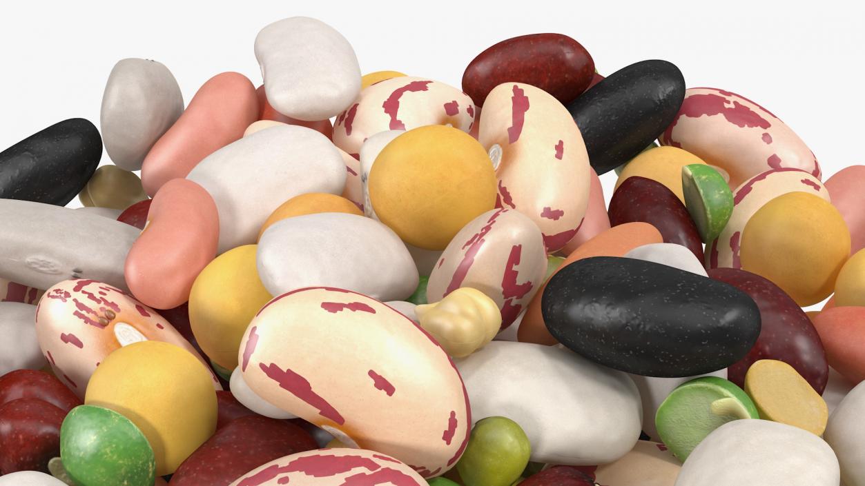 3D Pile of Mixed Legume Beans