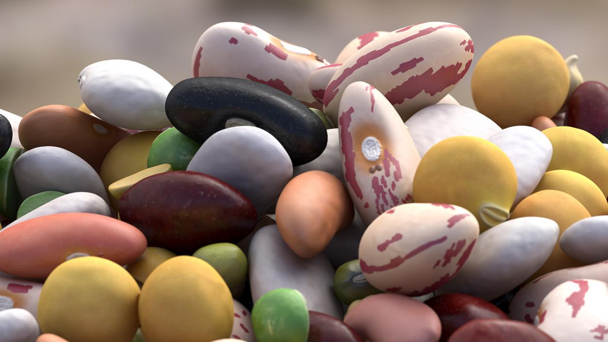 3D Pile of Mixed Legume Beans