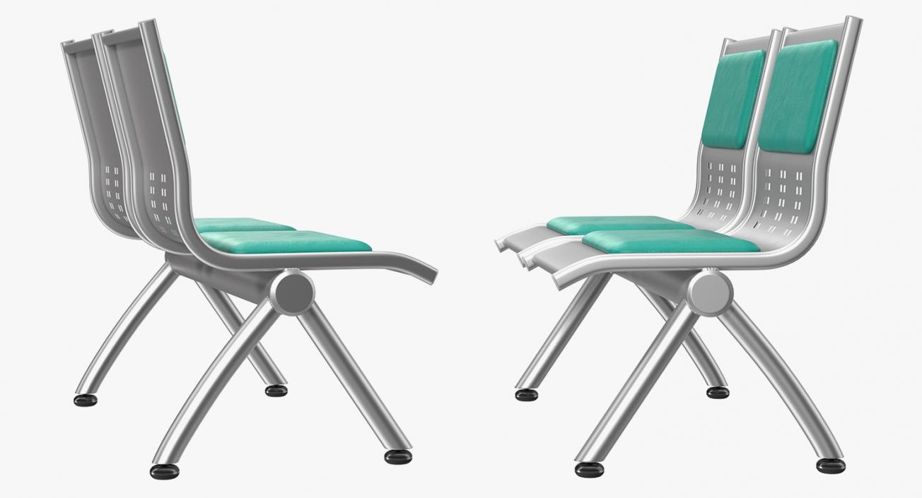 3D Metal Waiting Chairs 3D Models Collection