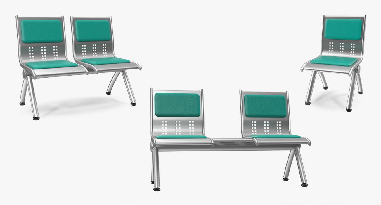 3D Metal Waiting Chairs 3D Models Collection