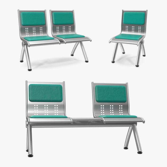 3D Metal Waiting Chairs 3D Models Collection