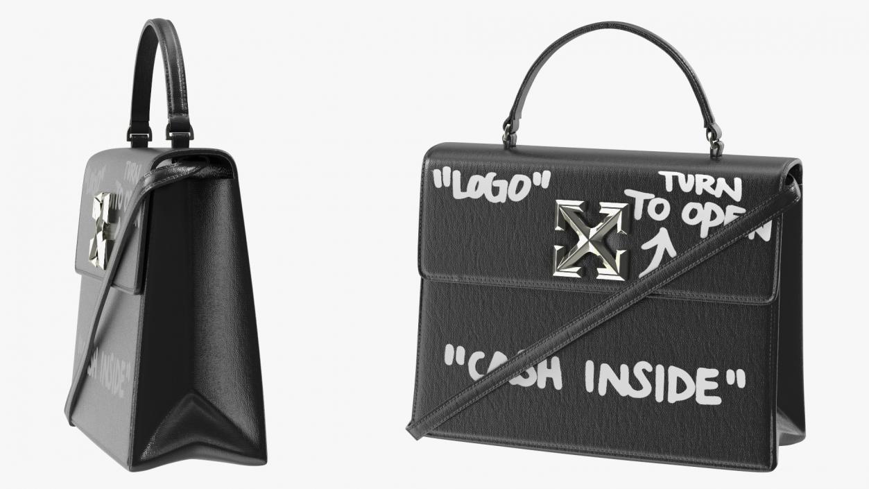 3D model Woman Bag Off White Black