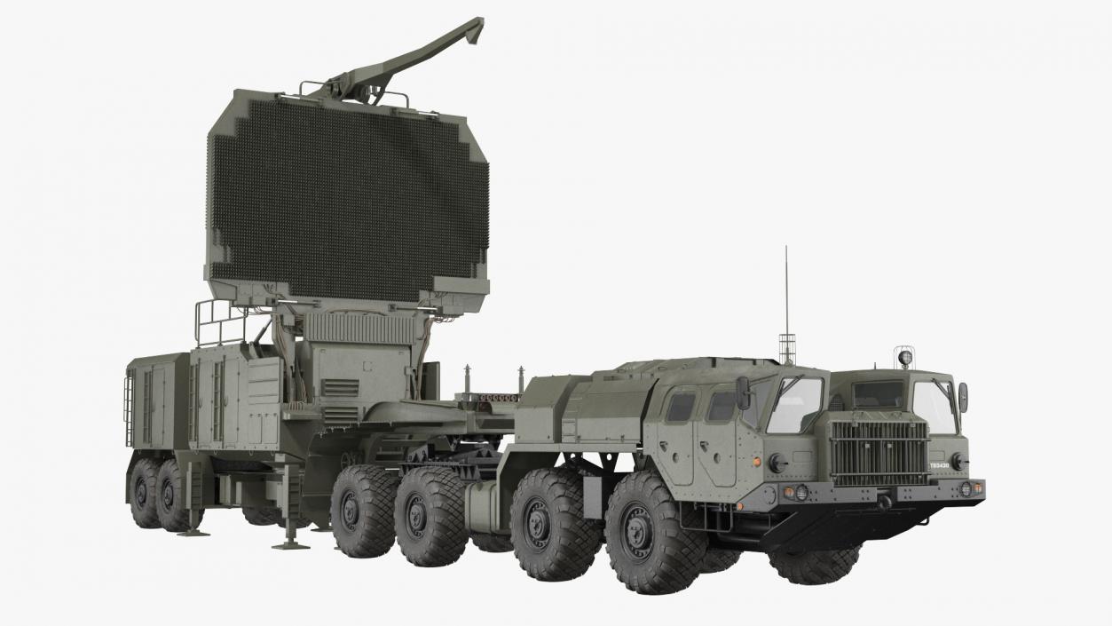 3D model MAZ 74106 with 64N6 Big Bird Radar Green