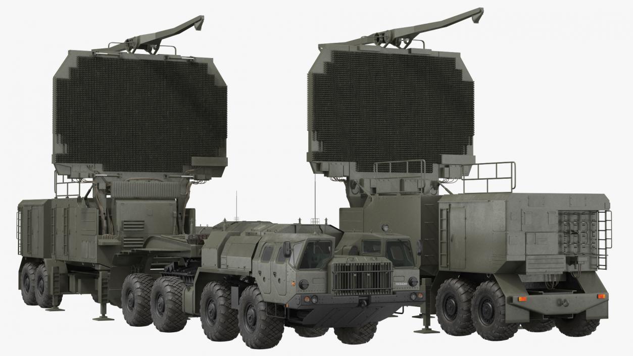 3D model MAZ 74106 with 64N6 Big Bird Radar Green