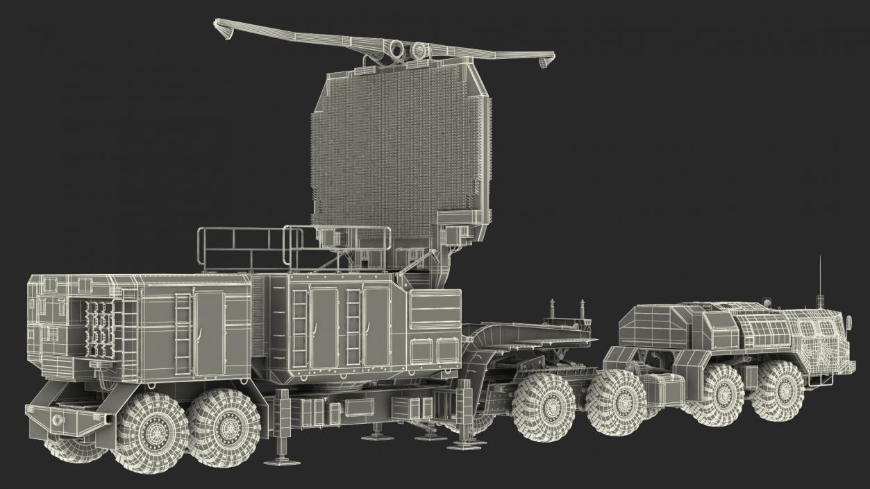 3D model MAZ 74106 with 64N6 Big Bird Radar Green