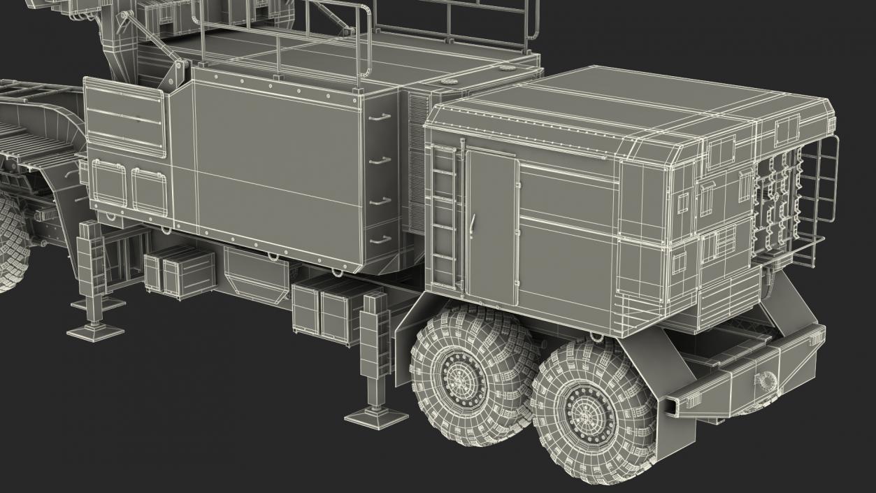 3D model MAZ 74106 with 64N6 Big Bird Radar Green