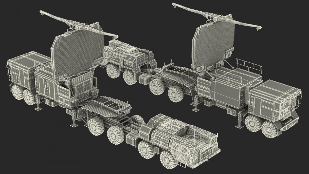 3D model MAZ 74106 with 64N6 Big Bird Radar Green