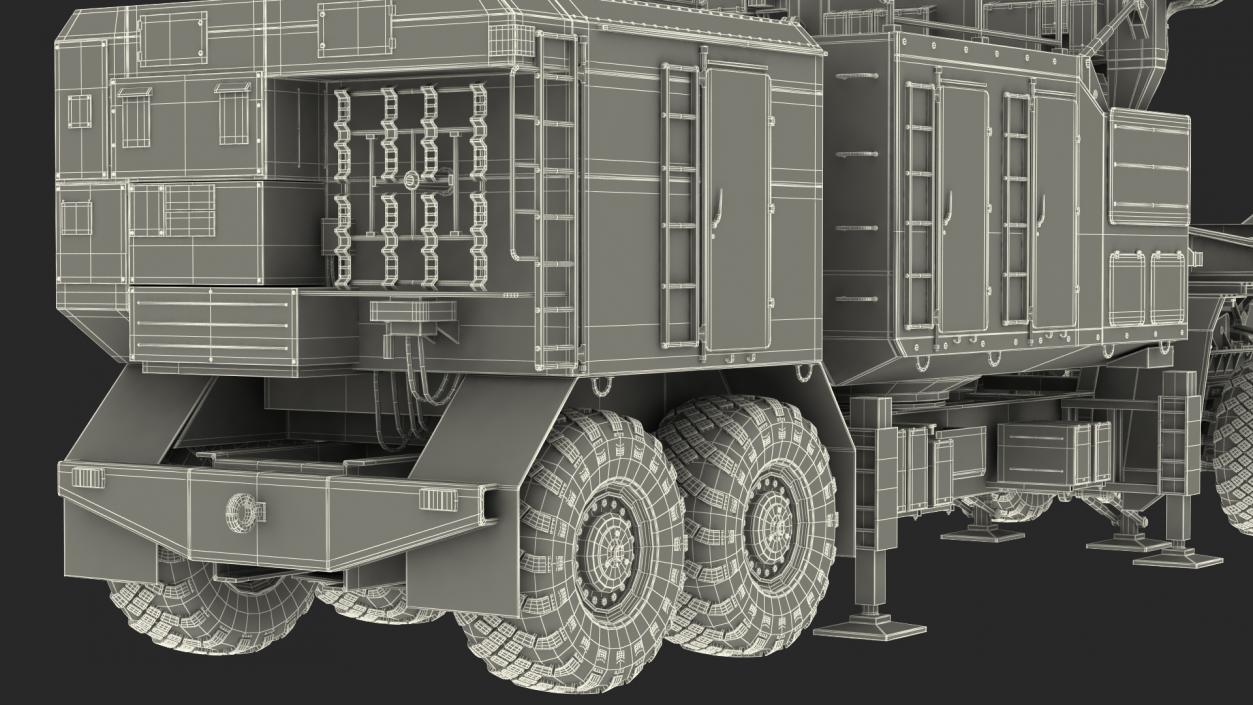 3D model MAZ 74106 with 64N6 Big Bird Radar Green