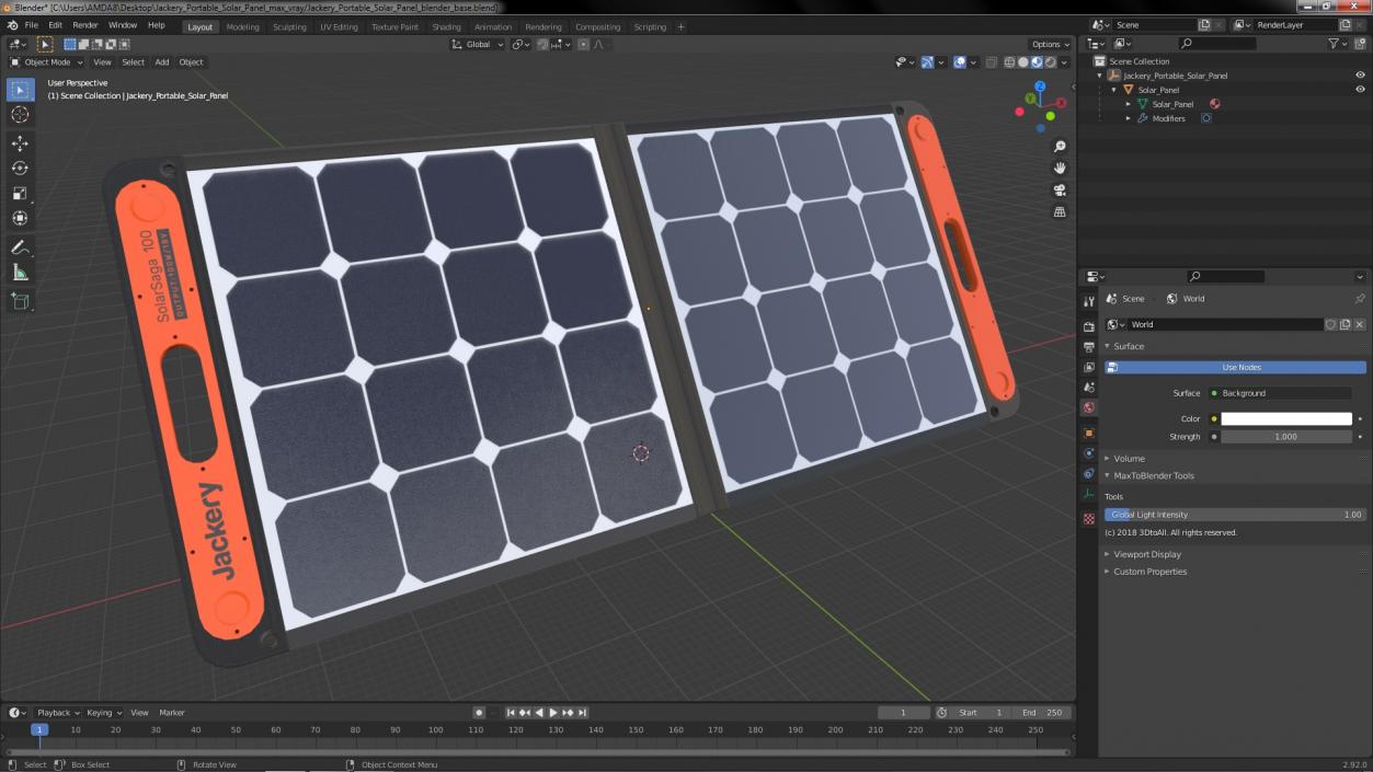 3D Jackery Portable Solar Panel model