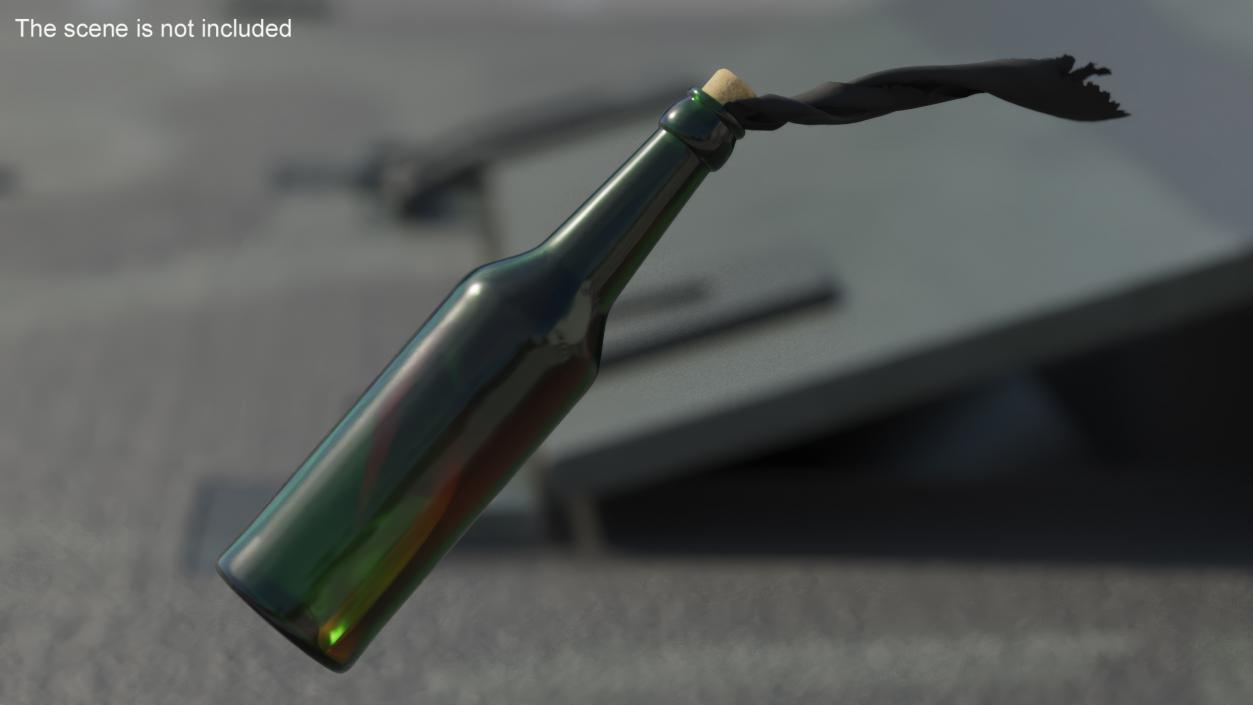 3D model Incendiary Bottle Flying Fur 2