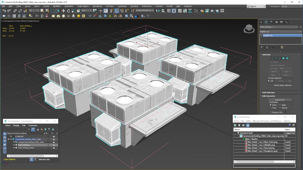 Commercial Rooftop HVAC Units 3D model